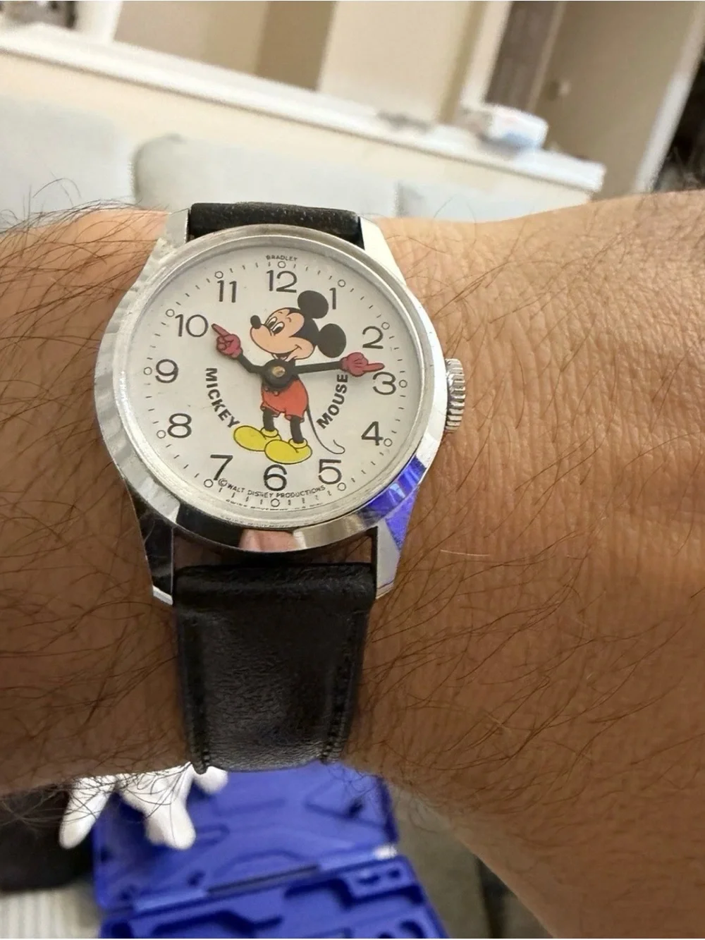 Vintage 1970s Bradley Mickey Mouse Mechanical Watch 015 Swiss Made Disney 30mm